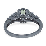 Vintage Style Round Natural Stone Filigree Ring
