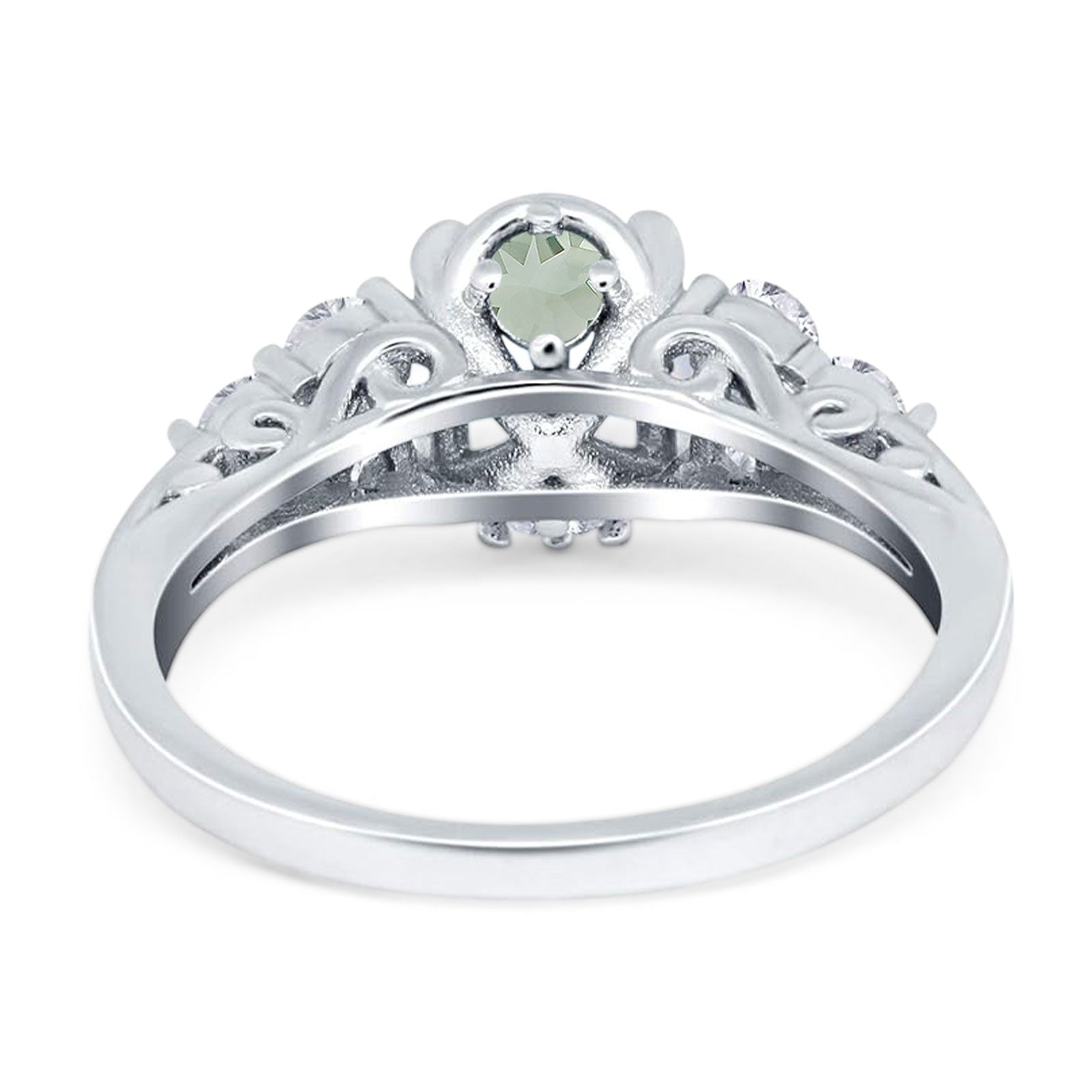 Vintage Style Round Natural Stone Filigree Ring