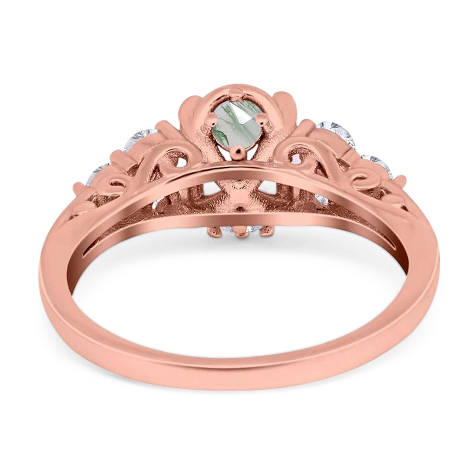 Vintage Style Round Natural Stone Filigree Ring