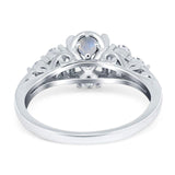 Vintage Style Round Natural Stone Filigree Ring