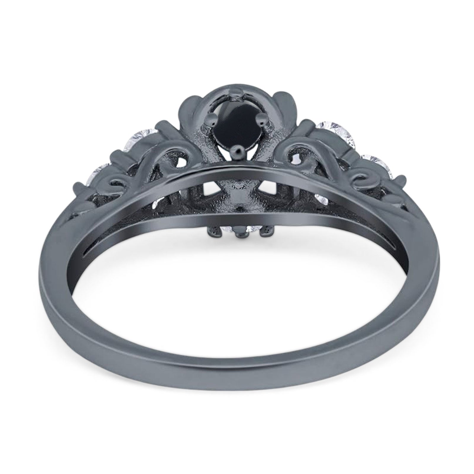 Vintage Style Round Natural Stone Filigree Ring