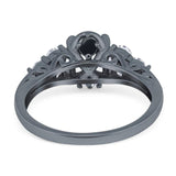 Vintage Style Round Natural Stone Filigree Ring