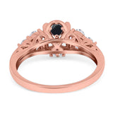 Vintage Style Round Natural Stone Filigree Ring