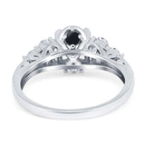 Vintage Style Round Natural Stone Filigree Ring