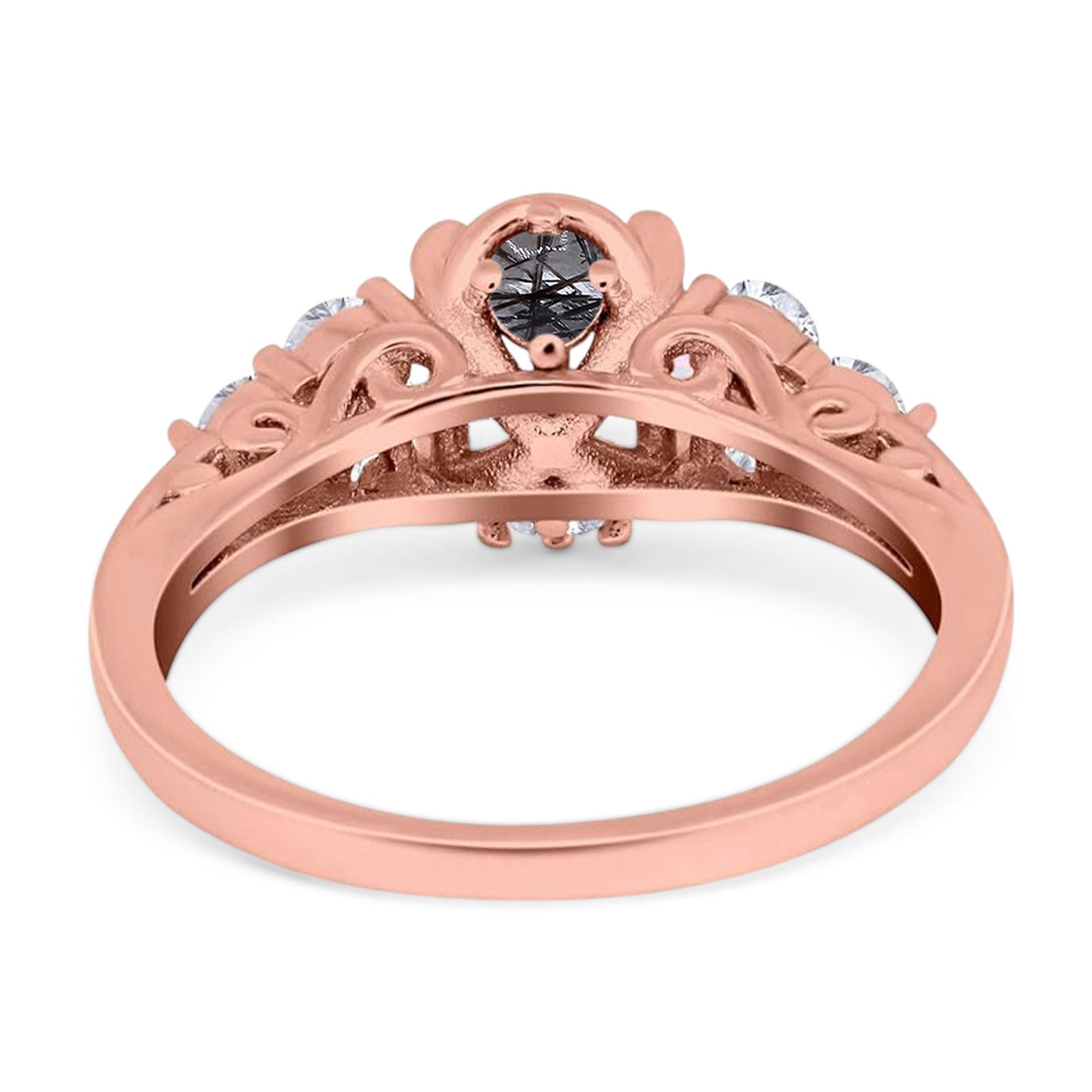 Vintage Style Round Natural Stone Filigree Ring