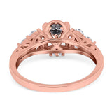 Vintage Style Round Natural Stone Filigree Ring