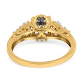 Vintage Style Round Natural Stone Filigree Ring