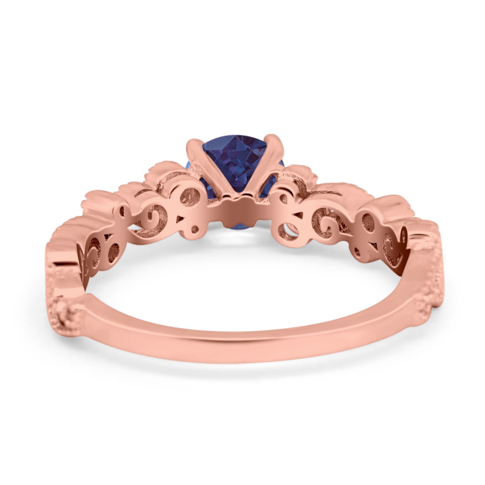 Round Natural Stone Filigree Beaded Ring