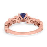 Round Natural Stone Filigree Beaded Ring