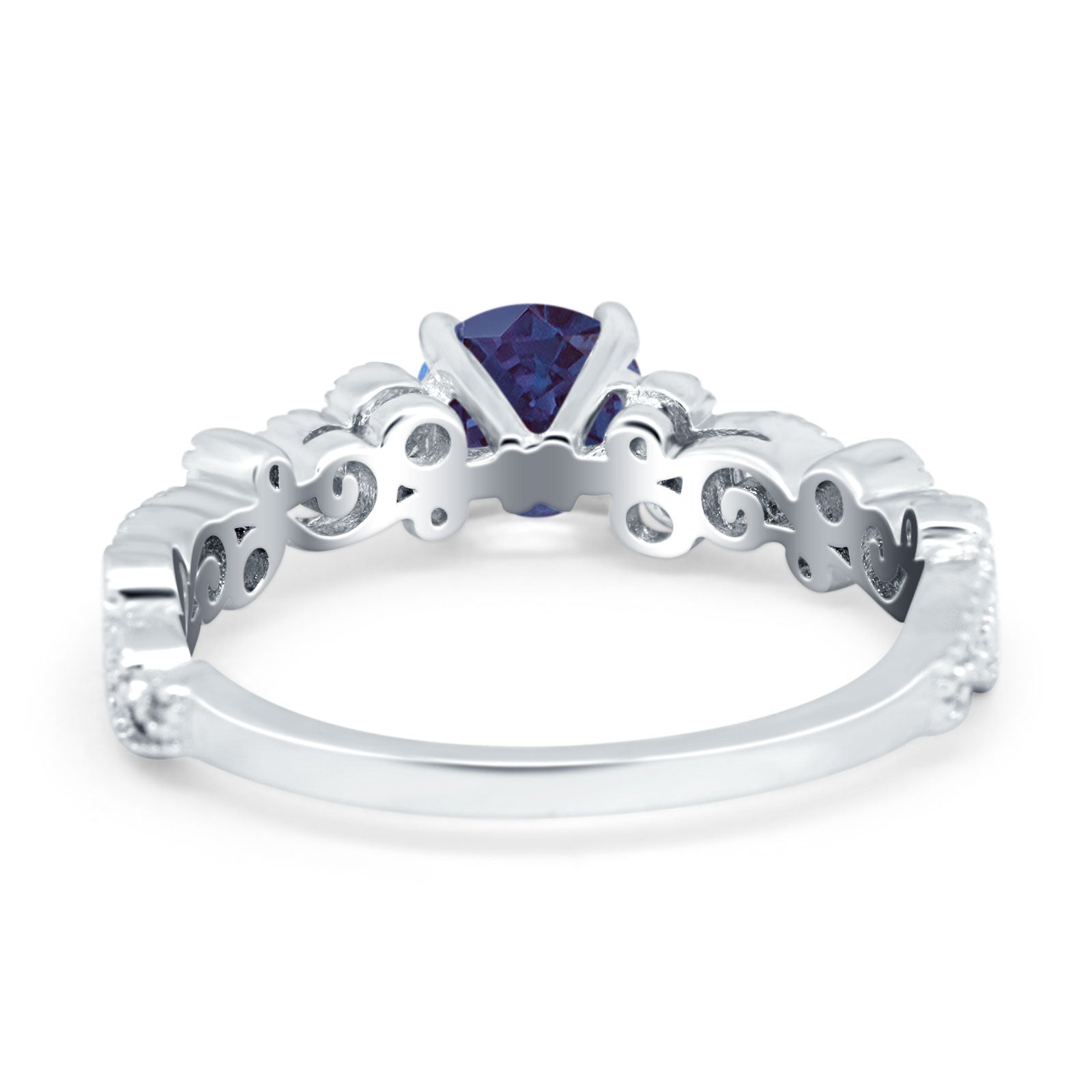 Round Natural Stone Filigree Beaded Ring