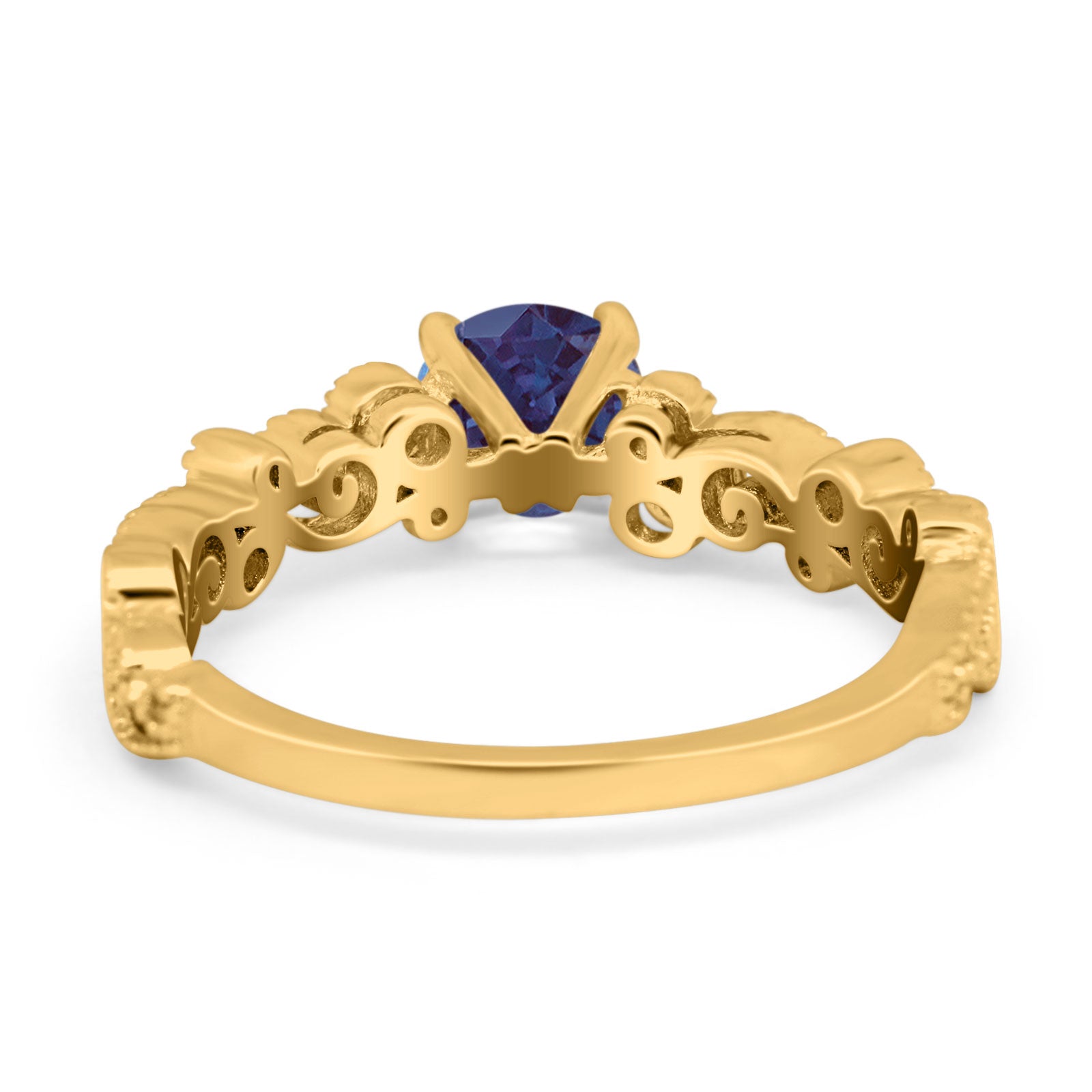 Round Natural Stone Filigree Beaded Ring