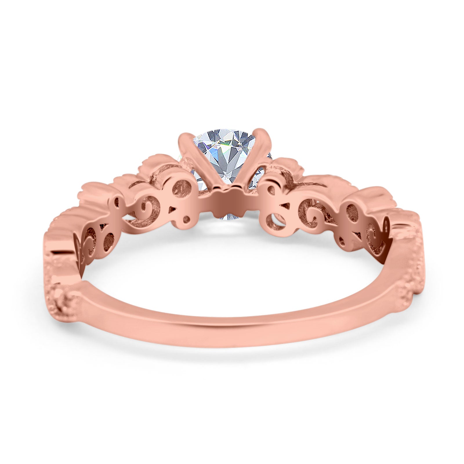 Round Natural Stone Filigree Beaded Ring
