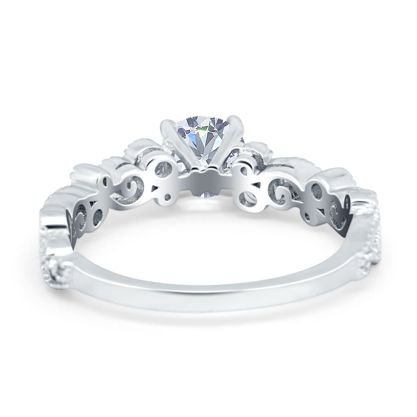 Round Natural Stone Filigree Beaded Ring