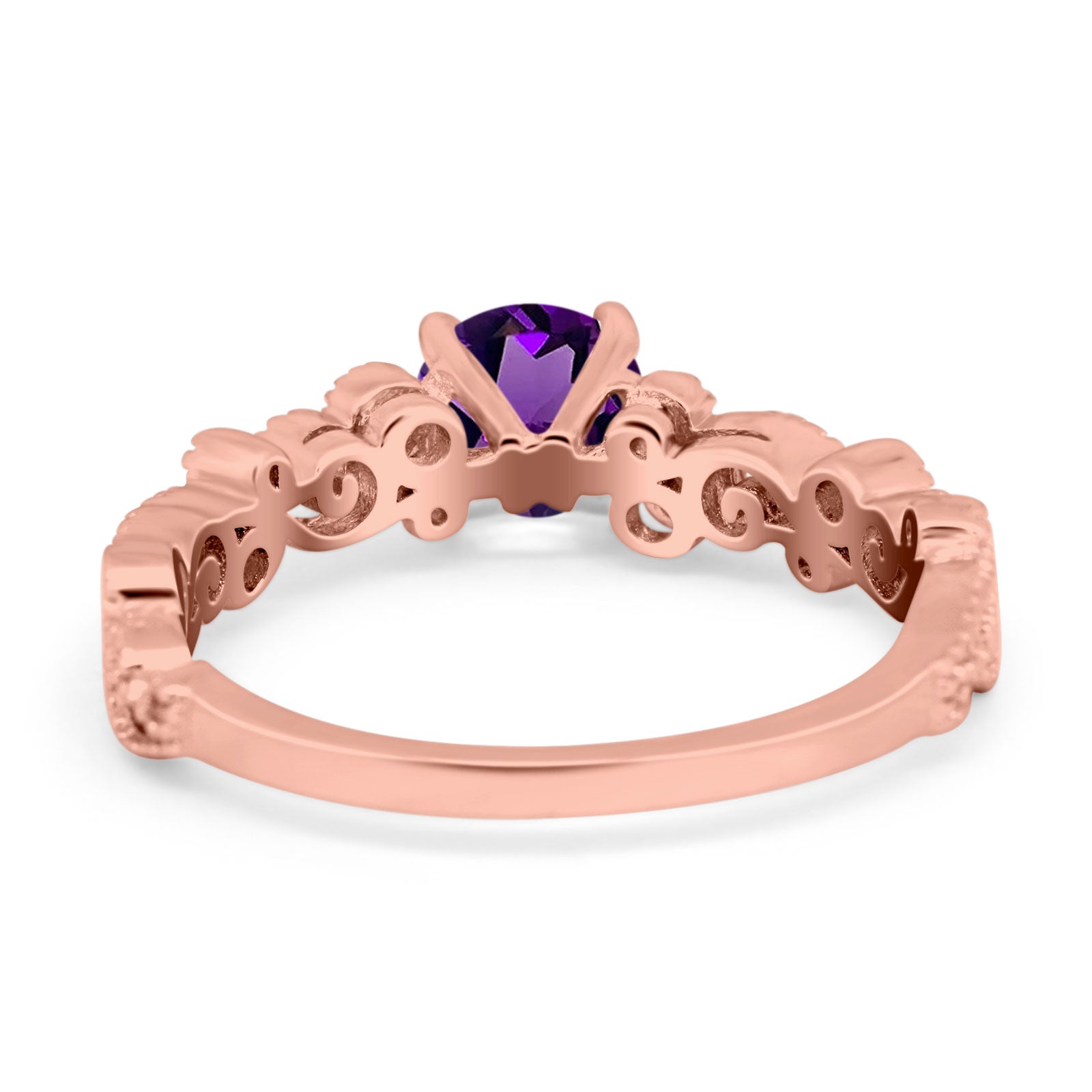 Round Natural Stone Filigree Beaded Ring
