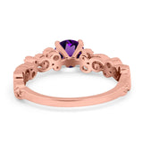 Round Natural Stone Filigree Beaded Ring