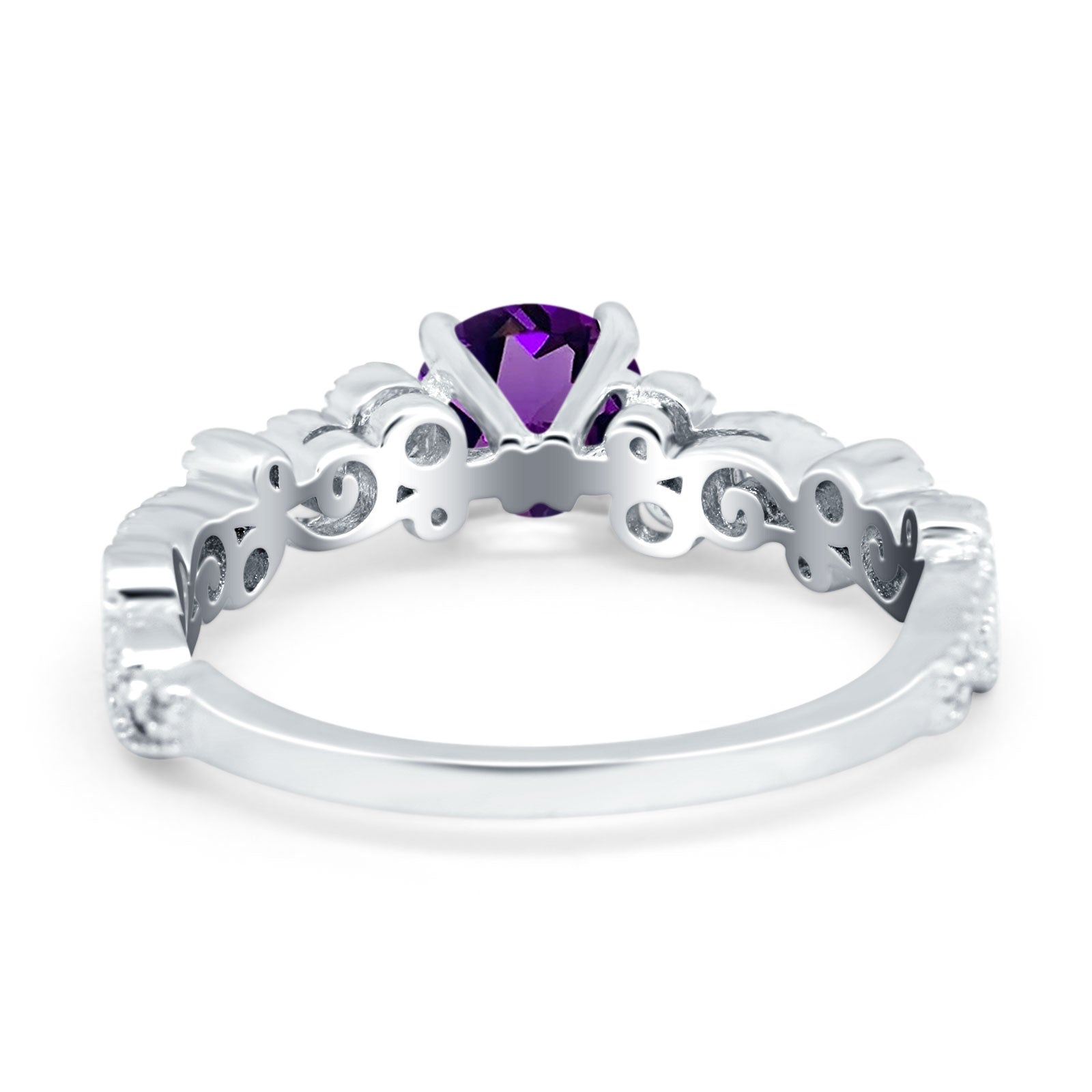 Round Natural Stone Filigree Beaded Ring