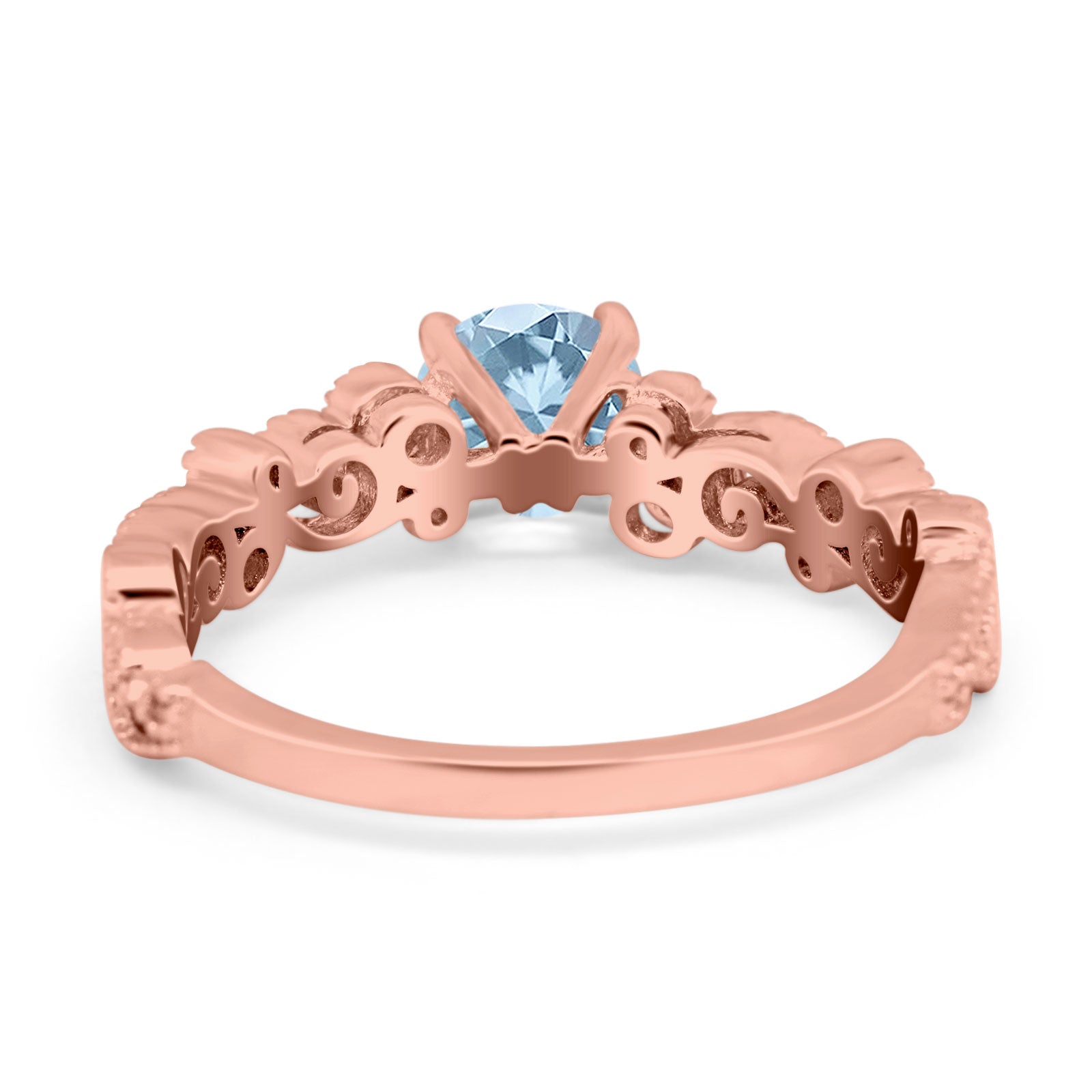 Round Natural Stone Filigree Beaded Ring
