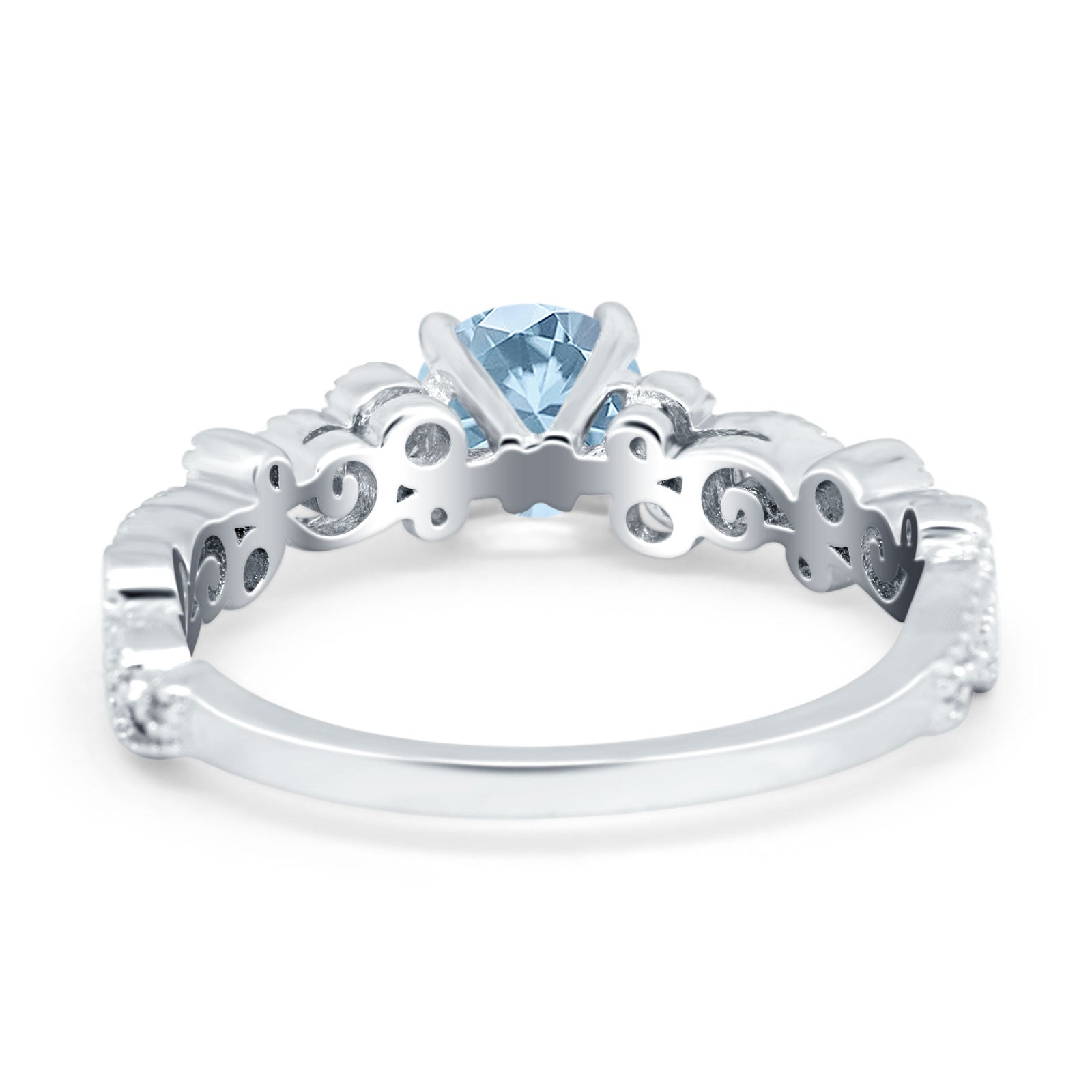 Round Natural Stone Filigree Beaded Ring
