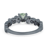 Round Natural Stone Filigree Beaded Ring