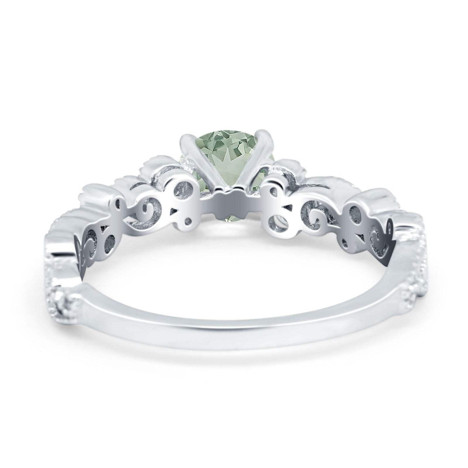 Round Natural Stone Filigree Beaded Ring