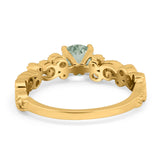 Round Natural Stone Filigree Beaded Ring