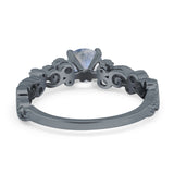 Round Natural Stone Filigree Beaded Ring