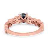 Round Natural Stone Filigree Beaded Ring
