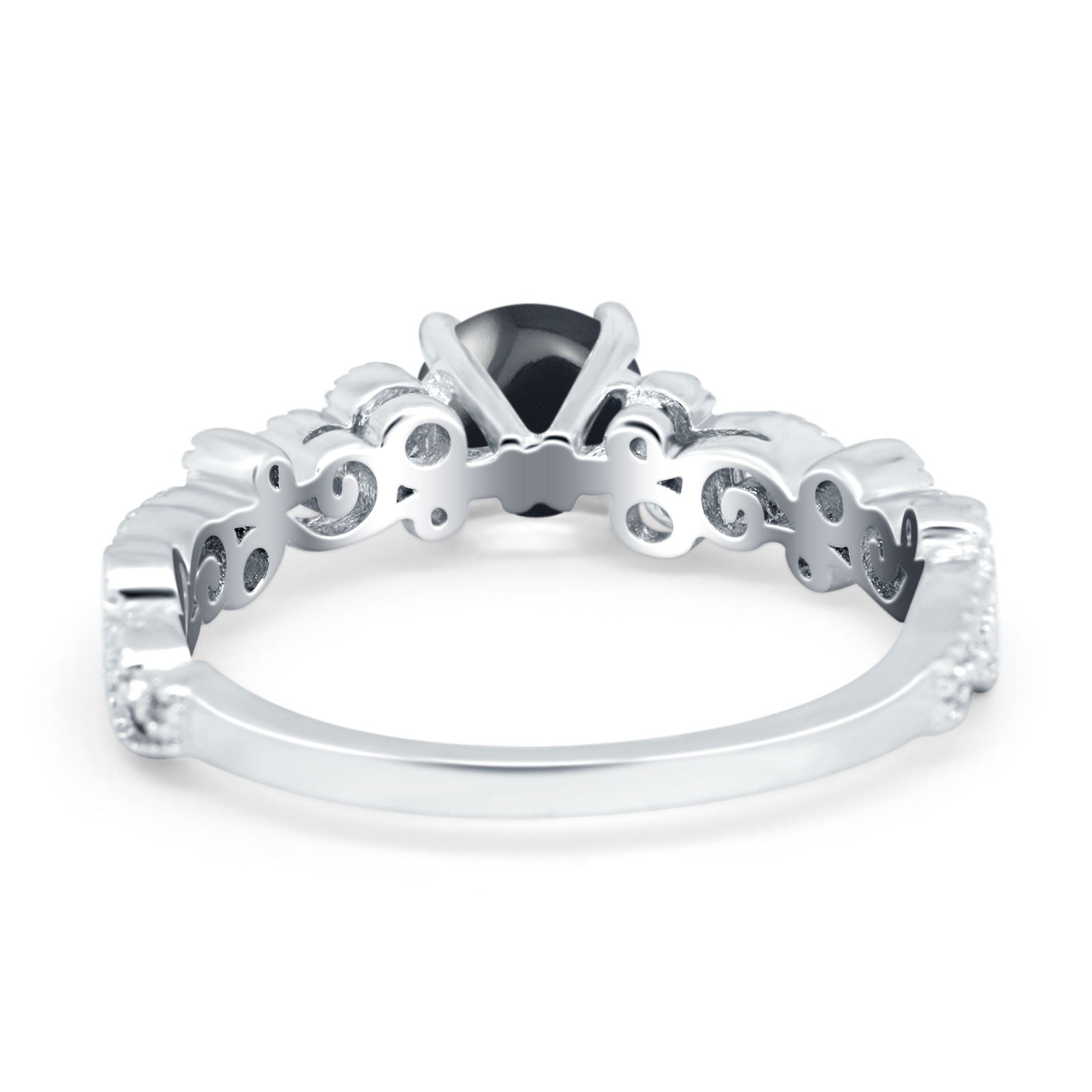 Round Natural Stone Filigree Beaded Ring