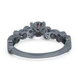 Round Natural Stone Filigree Beaded Ring