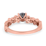Round Natural Stone Filigree Beaded Ring