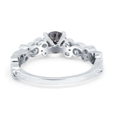 Round Natural Stone Filigree Beaded Ring