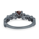 Round Natural Stone Filigree Beaded Ring