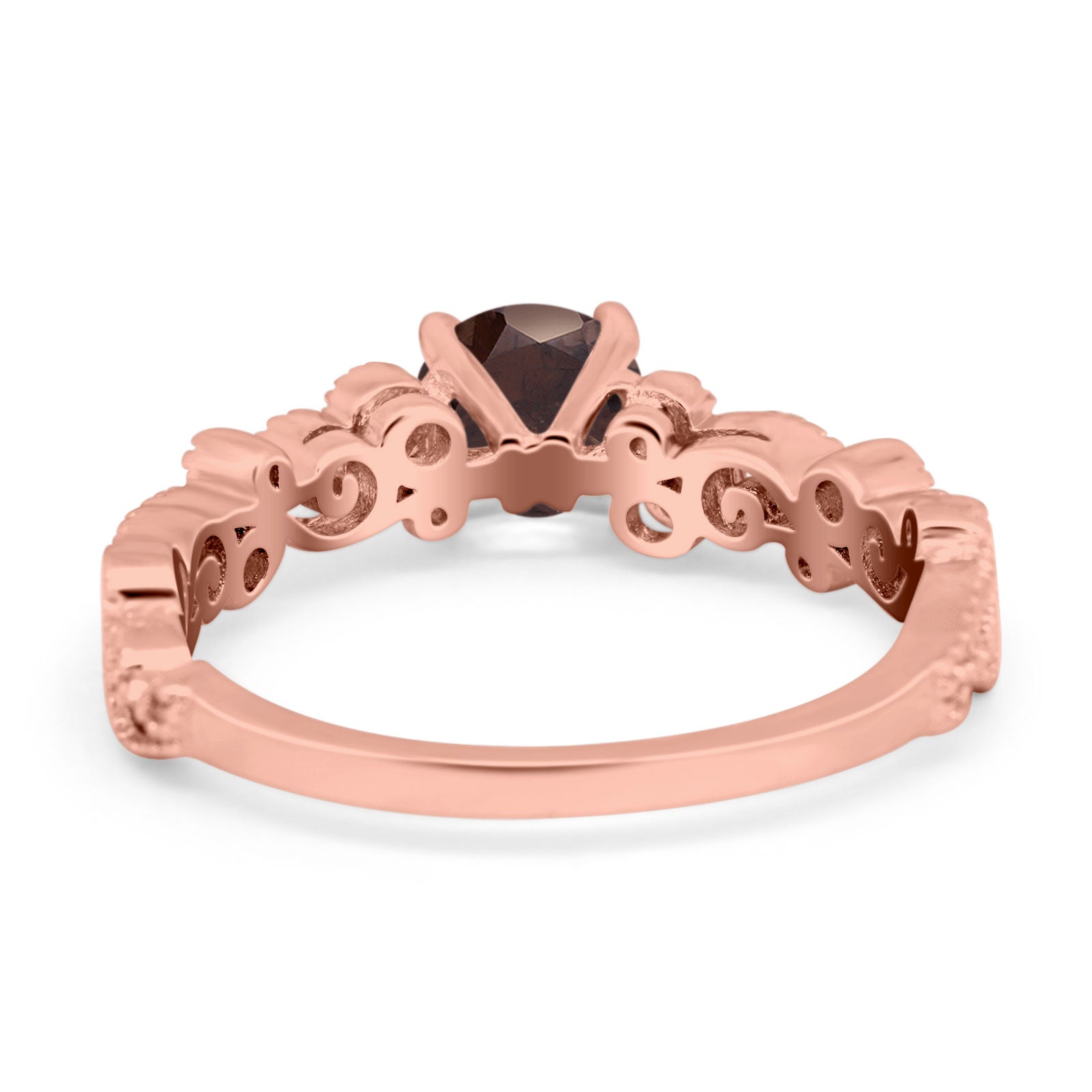 Round Natural Stone Filigree Beaded Ring