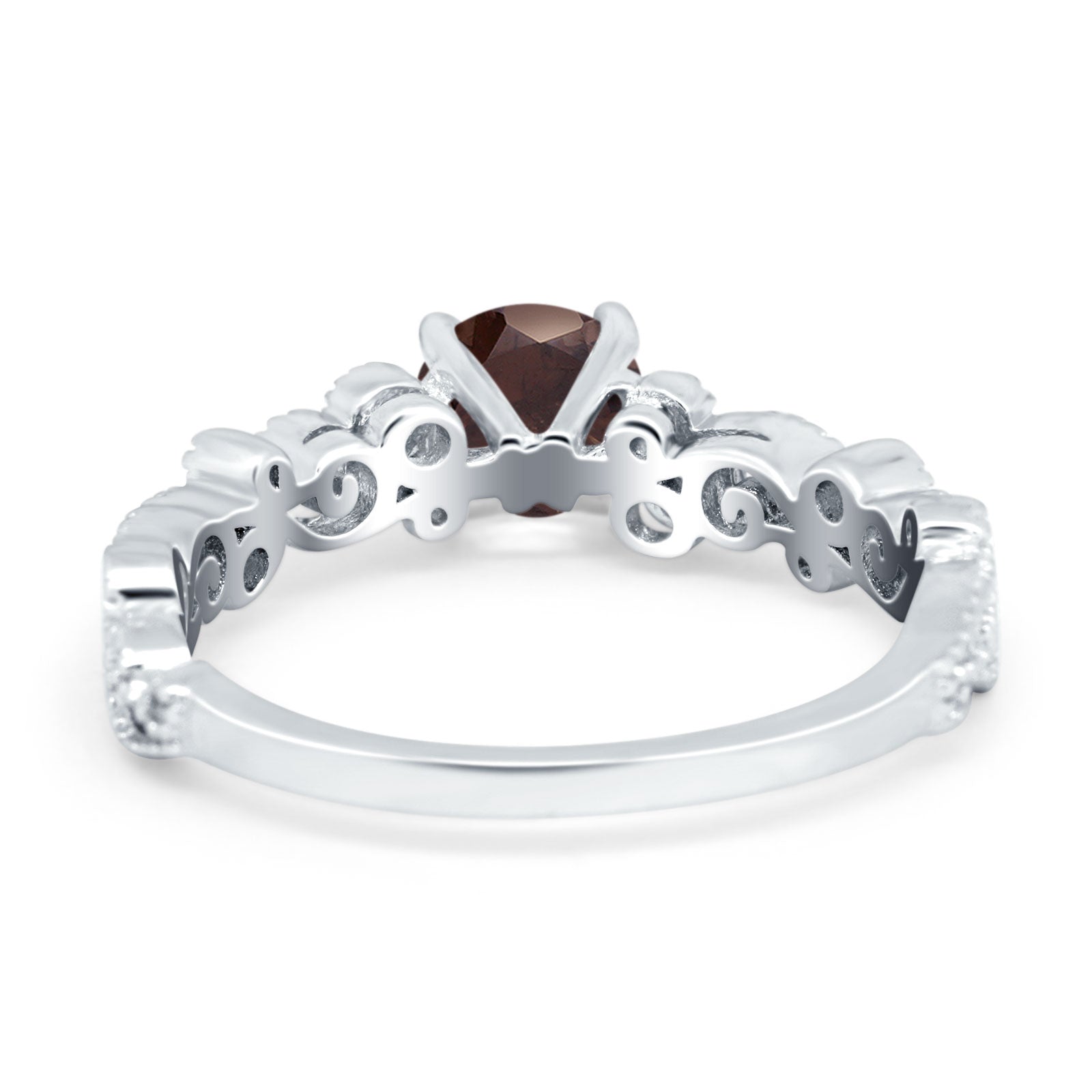 Round Natural Stone Filigree Beaded Ring