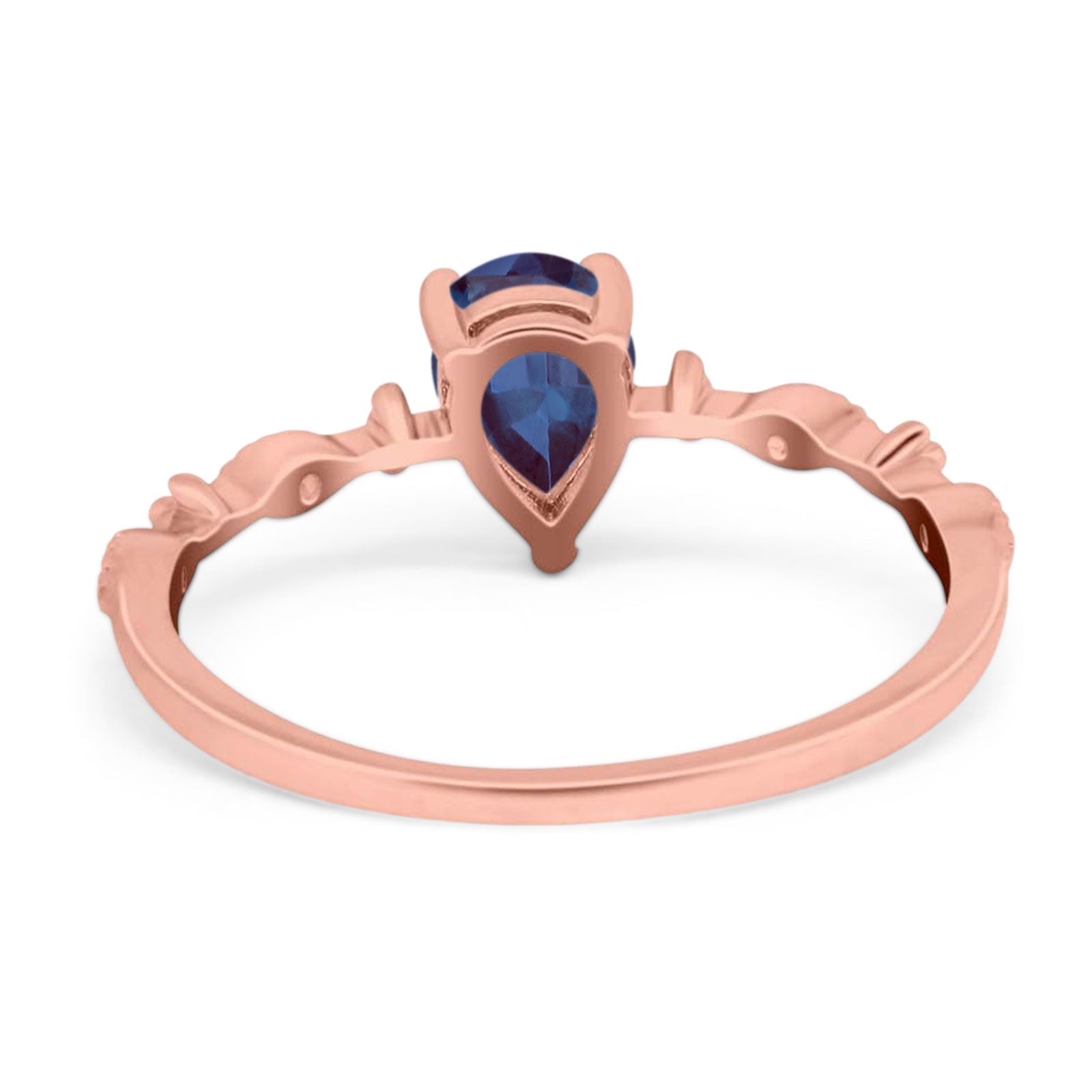 Art Deco Pear Natural Stone Wedding Ring