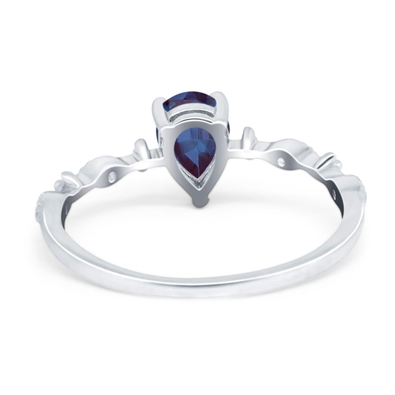 Art Deco Pear Natural Stone Wedding Ring