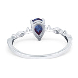 Art Deco Pear Natural Stone Wedding Ring