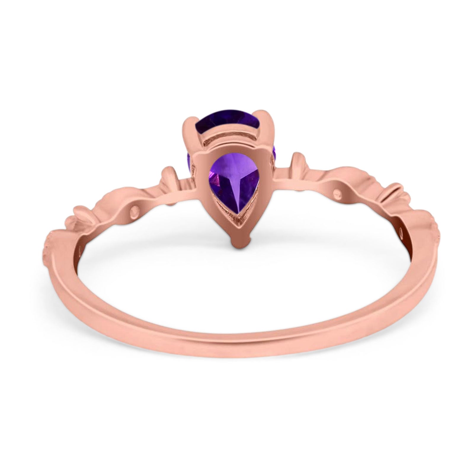 Art Deco Pear Natural Stone Wedding Ring