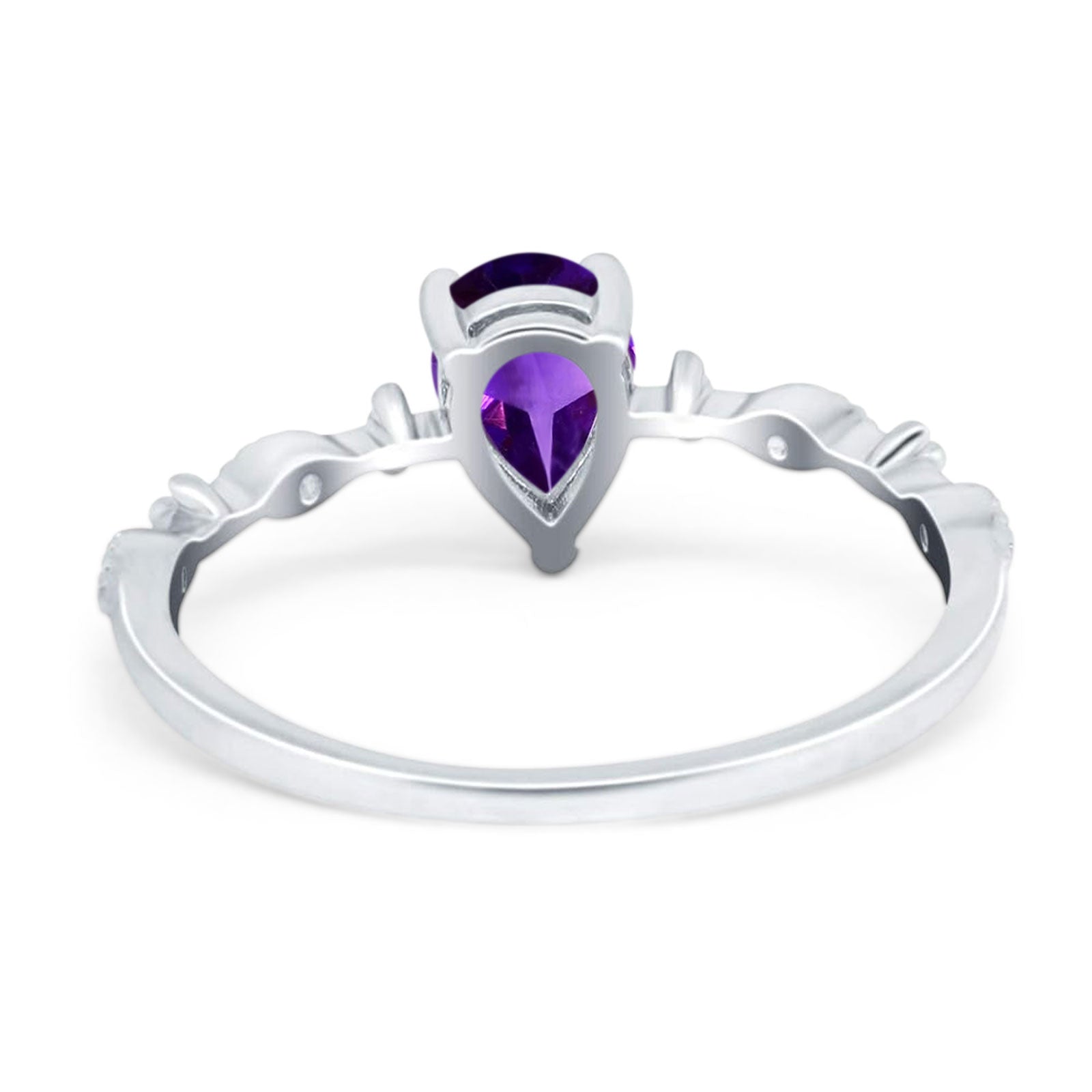 Art Deco Pear Natural Stone Wedding Ring