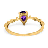 Art Deco Pear Natural Stone Wedding Ring