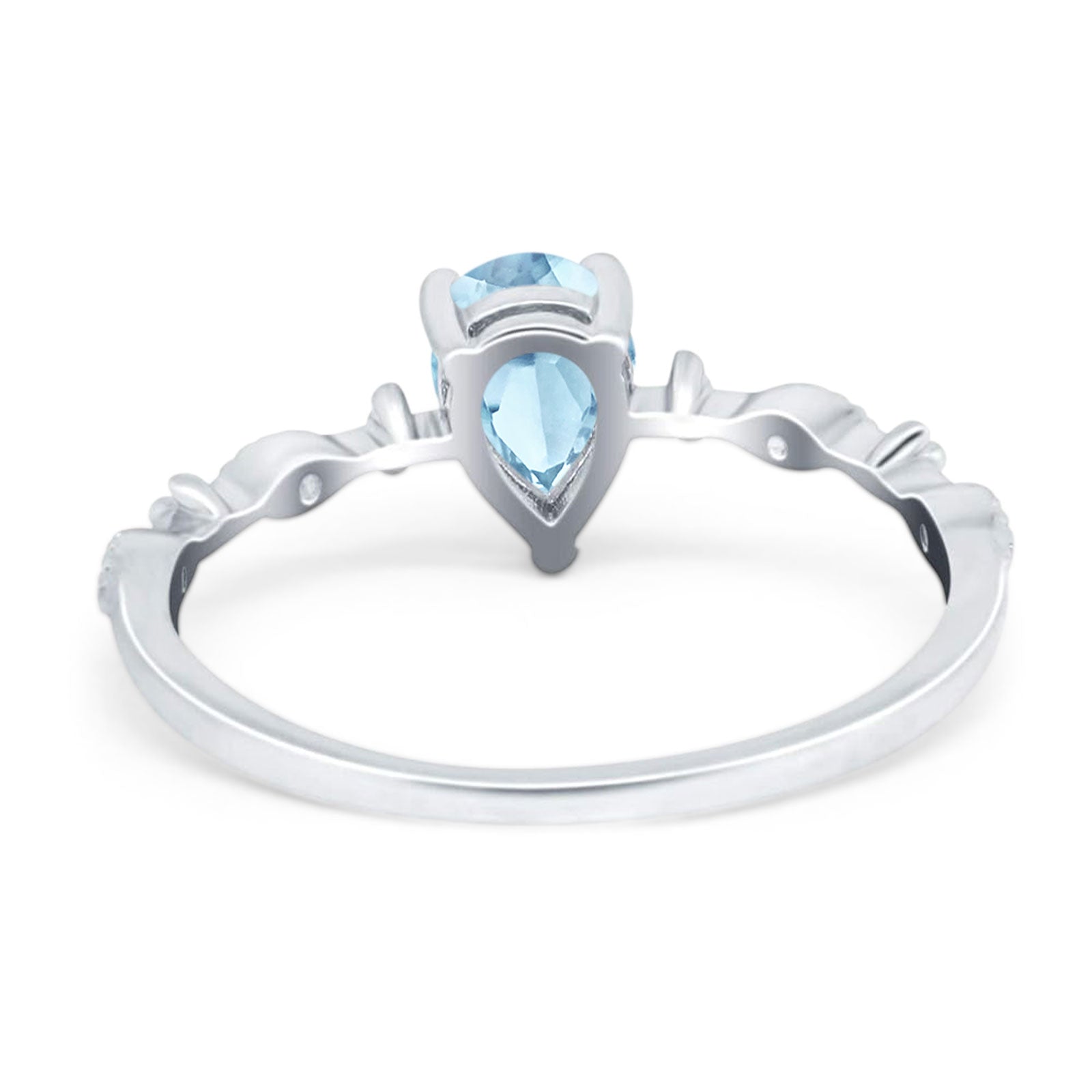 Art Deco Pear Natural Stone Wedding Ring