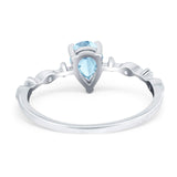 Art Deco Pear Natural Stone Wedding Ring