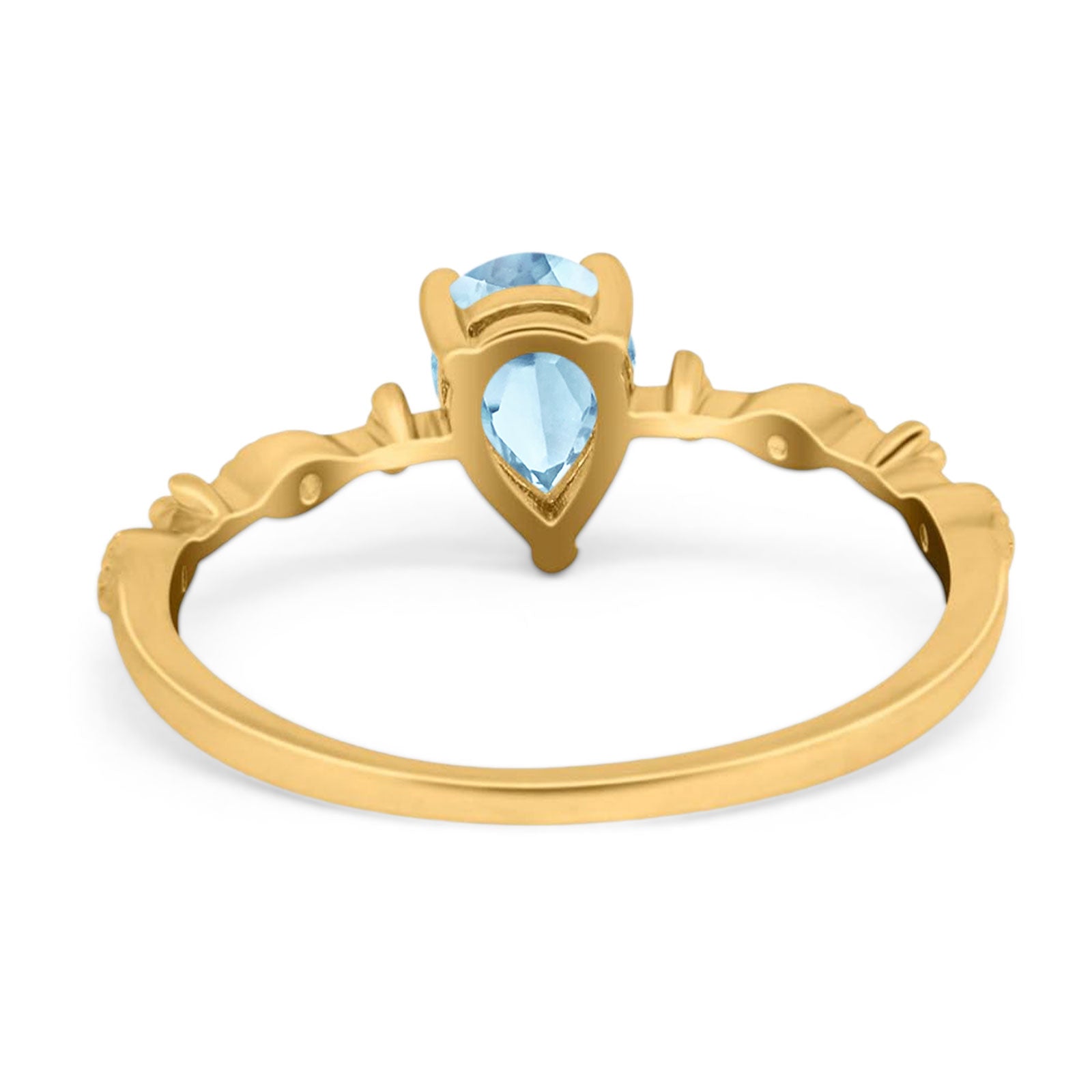 Art Deco Pear Natural Stone Wedding Ring