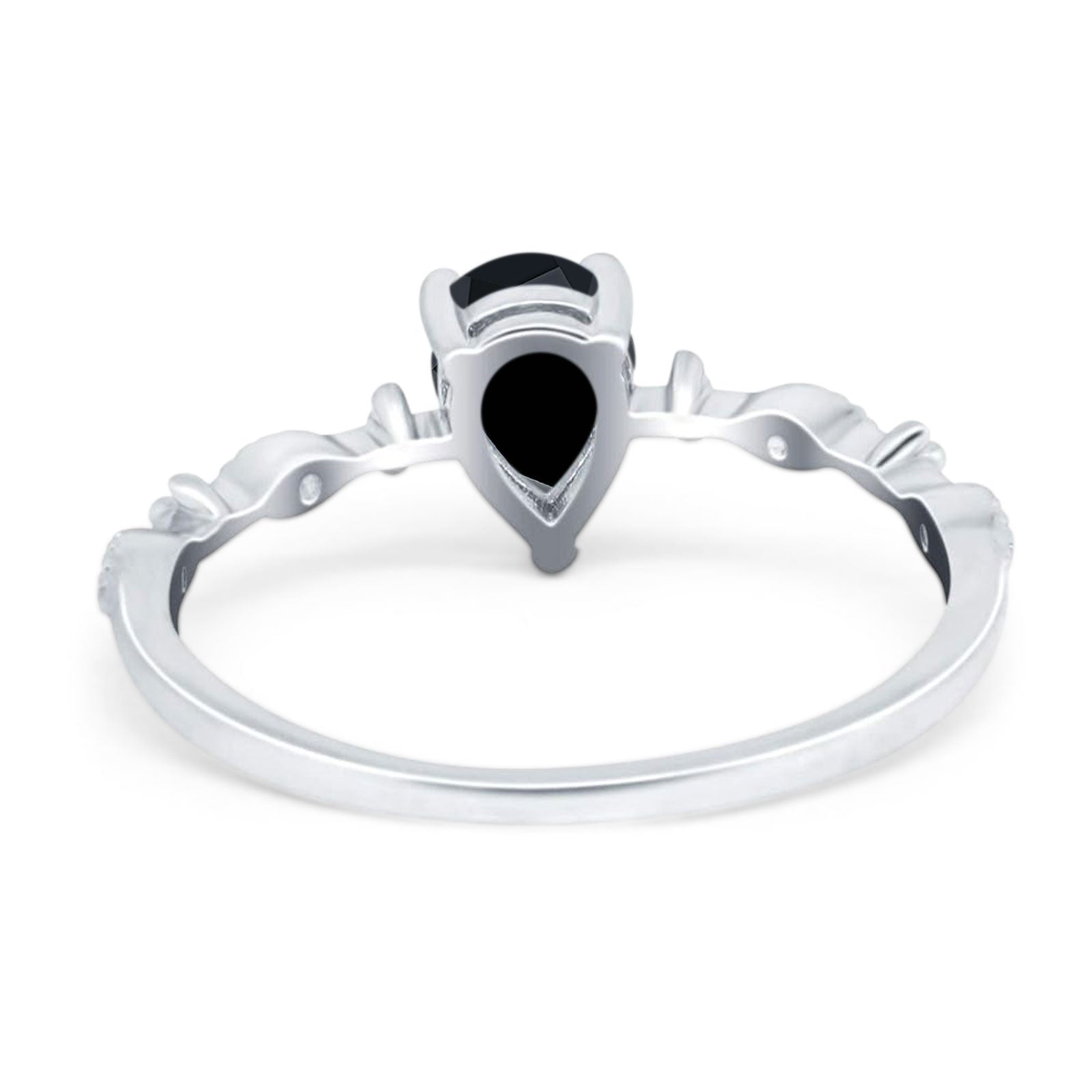 Art Deco Pear Natural Stone Wedding Ring