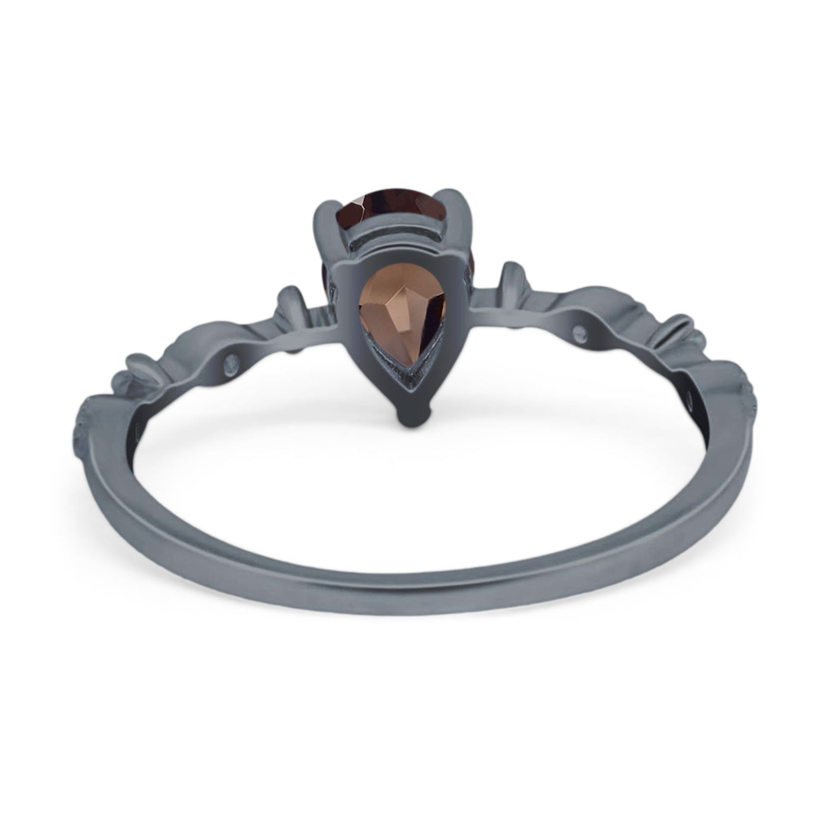 Art Deco Pear Natural Stone Wedding Ring