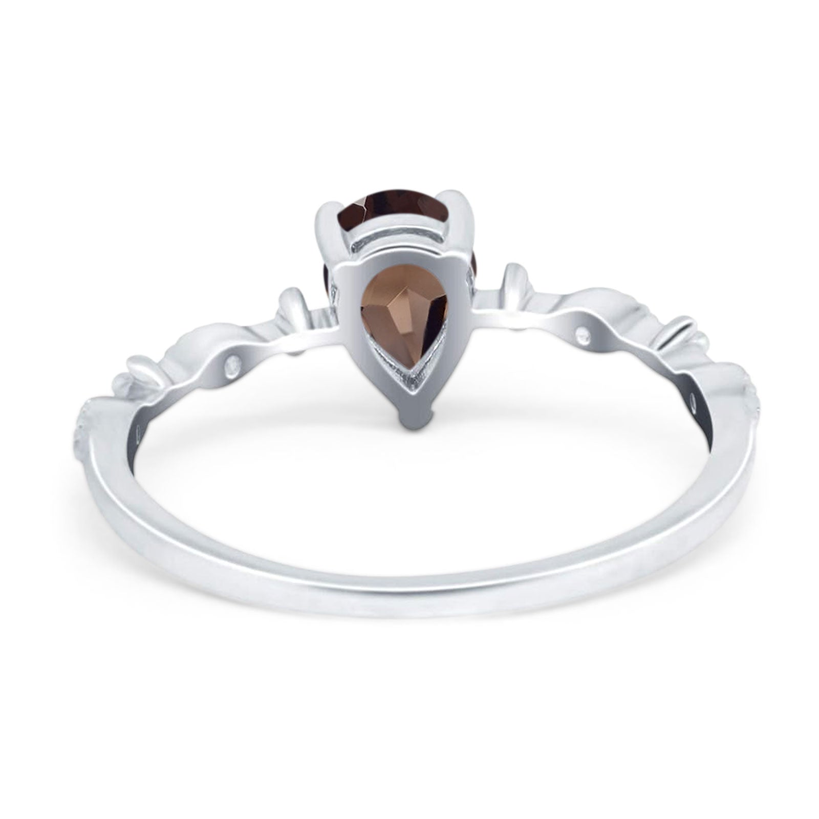 Art Deco Pear Natural Stone Wedding Ring