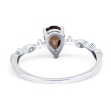 Art Deco Pear Natural Stone Wedding Ring