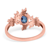 Floral Oval Natural Stone Wedding Ring