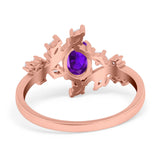 Floral Oval Natural Stone Wedding Ring