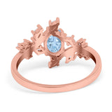 Floral Oval Natural Stone Wedding Ring